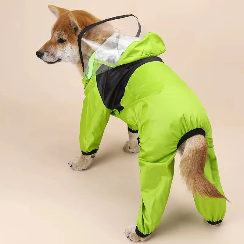 Pet Dog Raincoat Waterproof Waterproof with Transparent Hooded Jumpsuit Dog Clothing Clothes for Dogs Cats Jacket Dog Costume